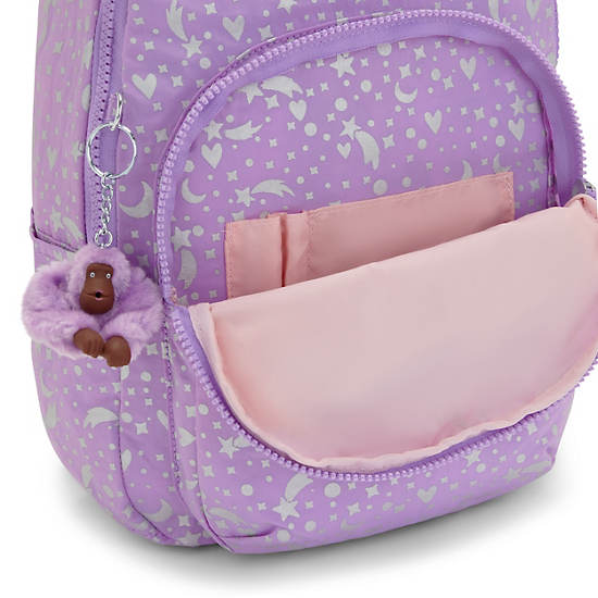 Kipling Seoul Small Printed Tablet Ryggsekk Lilla | NO 1602IL